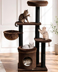 52" Cat Tree Tower for Large Cats, Modern Corduroy, Stable Base by Purrlato