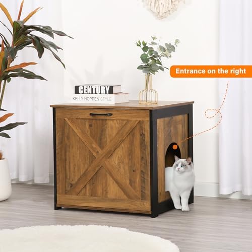 Dwanton Cat Litter Box Enclosure, Hidden Litter Box Furniture, 23.6 Inches - Image 2