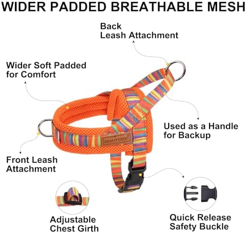 BEAUTYZOO Dog Harness Medium Sized and Leash Set, No Pull Step in Pet Vest - Image 6