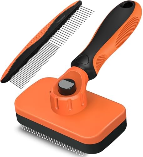 2PCS Self Cleaning Slicker Brush & Dog Comb by Unknown