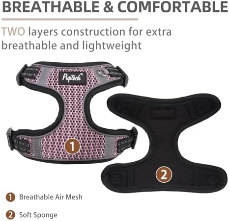 PUPTECK Dog Harness and Leash Set Small Sized, Step in No Pull Adjustable Puppy - Image 2