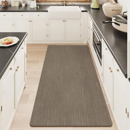 Mecko Bath Mat 24"x48", Ultra Thin Bathroom Rug fit Under Door Brown by Mecko