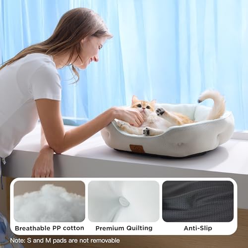 Bedsure AeroFrost™ Cooling Small Dog Bed, Round Washable, 20In Arctic Blue - Image 4