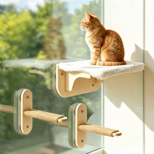 TIMIEEYA Cat Window Perch Sturdy Cat Hammock Window Seat by TIMIEEYA