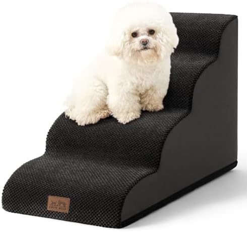 COZY KISS Dog Stairs for Small Dog 19.7" H, 4 Step Pet Ramp for Bed by COZYKISS