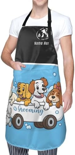 Custom Dog Grooming Apron with Logo Text, Pet Groomer Waterproof Aprons - Image 2