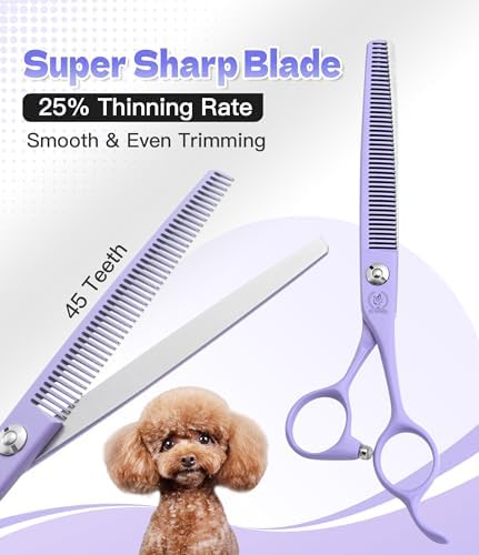 7" Professional Dog Grooming Scissors Set, Japanese 440C Stainless Steel - Image 2
