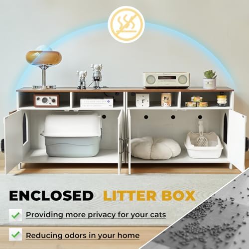 JnaflyHome 63" Double Cat Litter Box Enclosure - Image 5