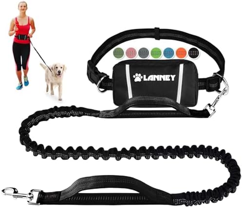 Hands Free Dog Leash, Waist Running Leash by LANNEY
