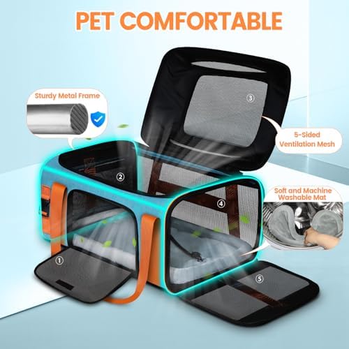 Petskd Top-Expandable Pet Carrier 19"x13"x9" Airline Approved - Image 6