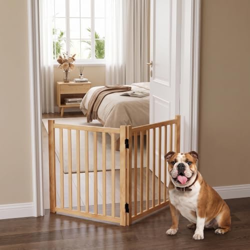 Wooden Freestanding Dog Gates Indoor- 23" Height 2 Panels - Image 2