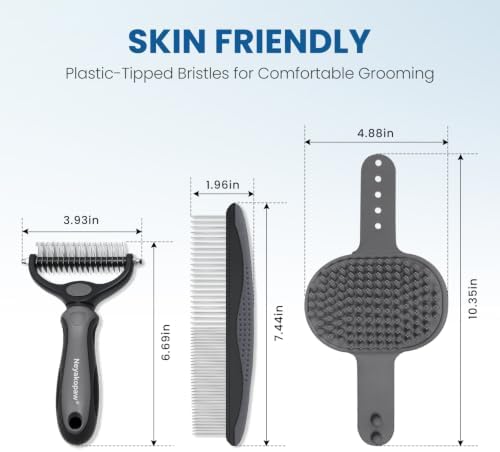 Undercoat Rake, Dematting Metal Comb and Bathing Brush - Image 5