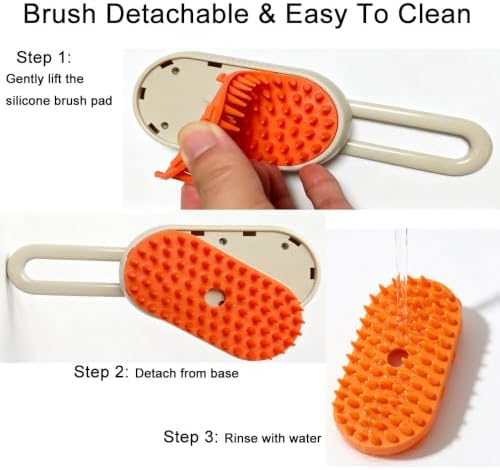 3 in 1 Pet Grooming Comb, Cat Steam Brush, Silicone Hair Shedding Steam Comb - Image 7