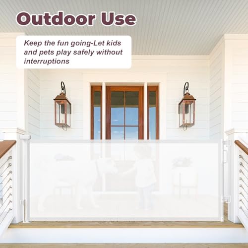 76" Retractable Baby Gates Extra Wide, Mesh Long Dog Gate - Image 6