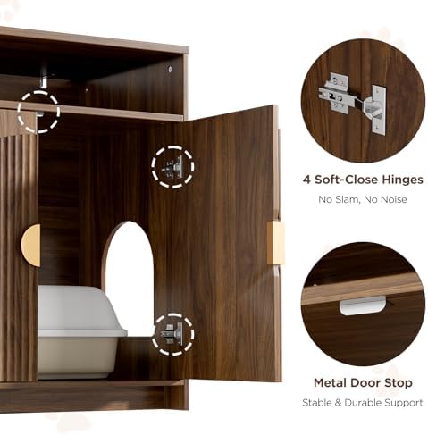 Halitaa Cat Litter Box Enclosure, Cat Litter Box Furniture - Image 4