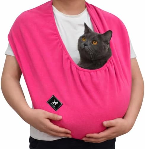 Cat Sling Carrier, Ultra-Soft Polar Fleece, Fits 3-13 lbs, Size M by PAWPUBBY
