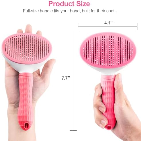 Depets Cat Brush for Shedding, Skin Friendly Self-Clean Dog Slicker Brush - Image 4