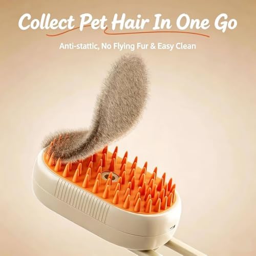 3 in 1 Pet Grooming Comb, Cat Steam Brush, Silicone Hair Shedding Steam Comb - Image 4