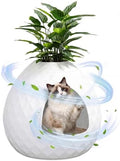 Plant Litter Box Egg-Shaped, Hidden Cat Litter Box Enclosure by Unknown