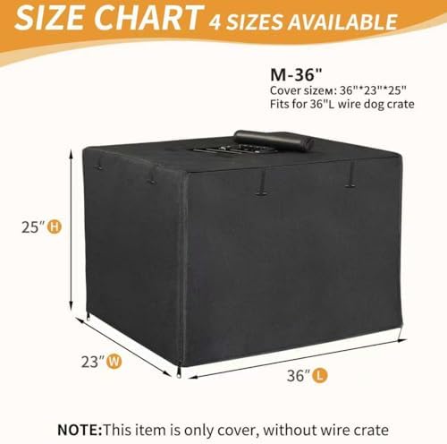 DONORO Dog Crate Cover 36 Inch Waterproof Pet Kennel Cover 600D Heavy Duty Dog - Image 3