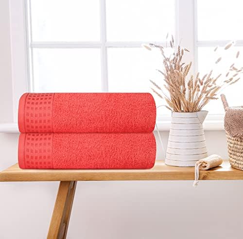 GLAMBURG 100% Cotton 2 Pack Oversized Bath Towel Set 28x55 Inches, Ultra Soft - Image 3