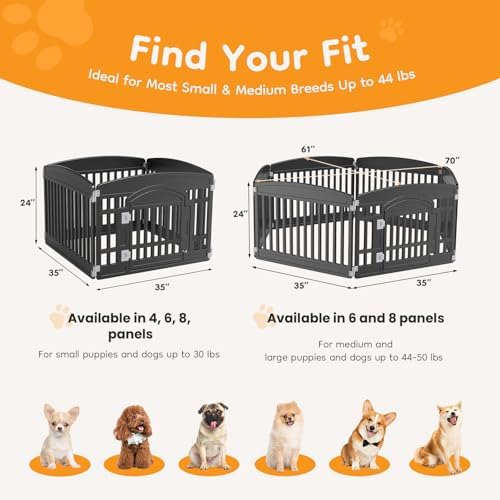 NEWBULIG 24 Inch 4 Panels Dog Playpen, Plastic Pet Play Pen Fence - Image 4