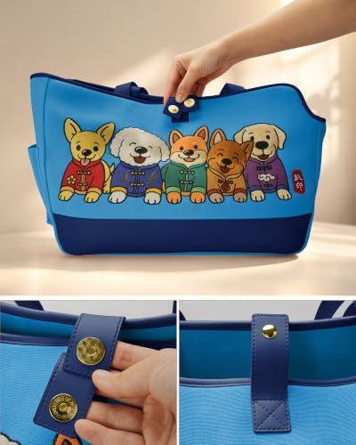 Dog Purse Carrier for Small Dogs, Embroidered Pet Tote - Image 3
