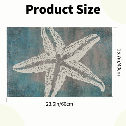 Giwawa Vintage Starfish Bath Rug Coastal Beachy Nautical Bathtub Mat Extra Soft - Image 3