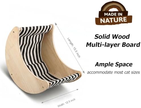 HAPYKITYS Cat Window Perch, Plywood Moon Bed - Image 4