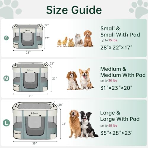 Siedihit 28" Dog Playpen, Cat Puppy Pen, Pet Portable Crate Indoor Outdoor - Image 2