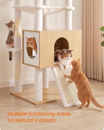 Feandrea Tall Cat Tree, 8-Tier Wood Tower - Image 5