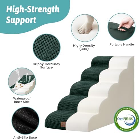 COZY KISS Wide Dog Stair for Small Dog 22.6" H, Pet Ramp for High Bed - Image 5