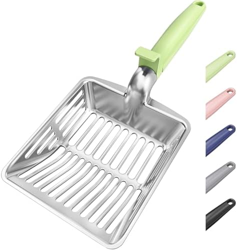 Large Metal Cat Litter Scoop w/ Deep Shovel, Dual-Size Holes & Hanging Hook by Unknown