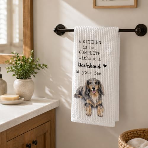 Dachshund Kitchen Towel, Funny Dapple Dog Lover Gift - Image 6