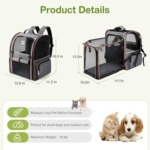 Cat Carrier Backpack, Expandable Pet Carrier - Image 2