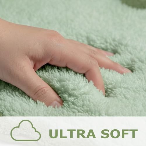 Green U Shaped Toilet Mat for Bathroom Floor Bath Mat Non Slip Washable Water - Image 6