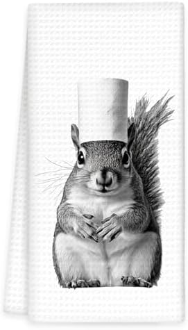 Squirrel Bathroom Hand Towels, Squirrel Decor by OINDADE