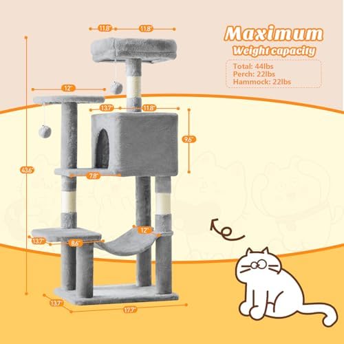 44 Inch Small Cat Tree Tower for Indoor Cats and Kittens - Image 2