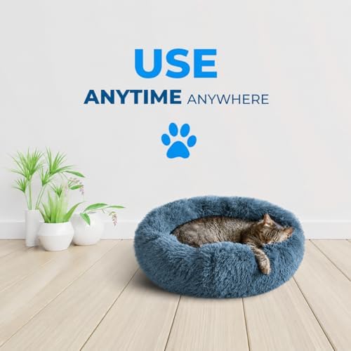Whiskers & Friends Cat Beds for Indoor Cats, Fluffy Cat Bed Small to Large - Image 6