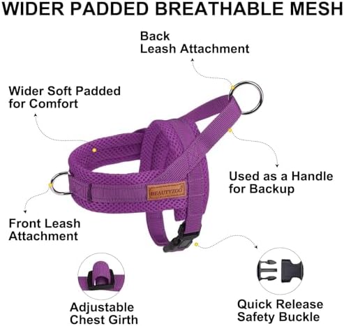 BEAUTYZOO Dog Harness Medium Sized and Leash Set, No Pull Step in Pet Vest - Image 2