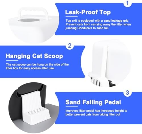 Sfozstra Enclosed Cat Litter Box: Splash Resistant Leak Resistant - Image 4