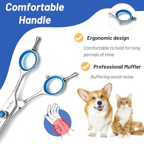 8in Curved Dog Grooming Scissors, Japanese VG10 Steel Pet Shears - Image 7