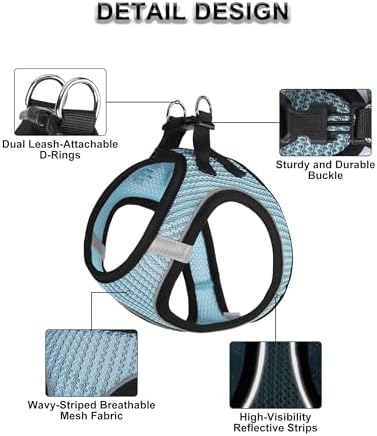 Dog Harness Small Sized and Leash Set, Step in Soft Light Puppy Vest, - Image 3