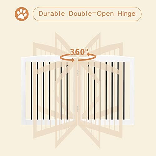 PUPETPO Freestanding Pet Gate for Dogs, Foldable Wooden Dog Gate for House - Image 6