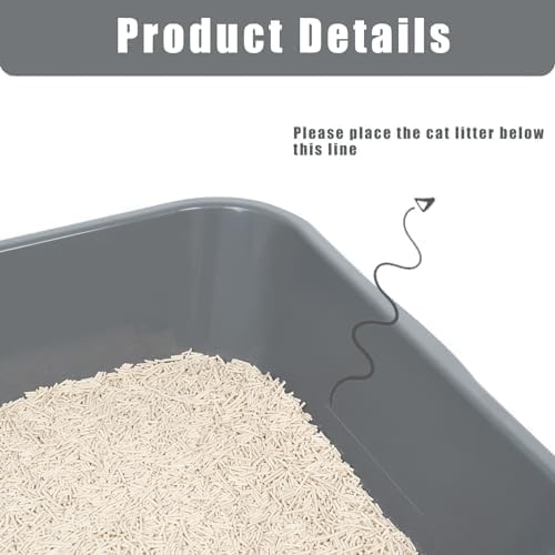 Extra Large Low Entry ABS Cat Litter Box, Light Gray, 1 Pack - Image 6