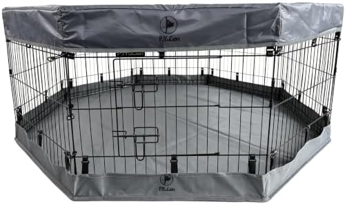 PJYuCien Puppy Playpen with Top Cover & Bottom Pad, 8 Panels 24" H by PJYuGienPetGarden