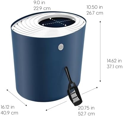 IRIS USA Top Entry Cat Litter Box, Hooded Privacy - Image 2