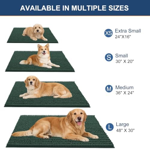 OLANLY Dog Door Mat for Muddy Paws 36x24, Ultra-Absorbent Chenille Mud Mat - Image 2