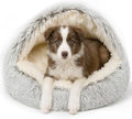 ShinHye Round Plush Fluffy Hooded Cat Bed Cave, Cozy by ShinHye