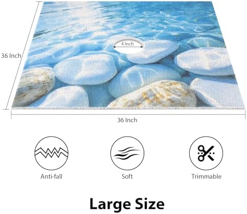 Square Shower Mat, Yonala 36 x 36 Inch Stylish Non Slip Shower Mats - Image 2